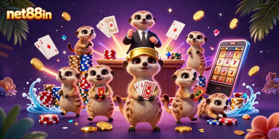 Engage with net88in's unique meerkat casino scene with dynamic gaming elements.
