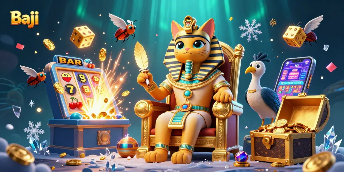 Baji players engage with exciting online slot machines and jackpots in a vibrant 3D casino scene.