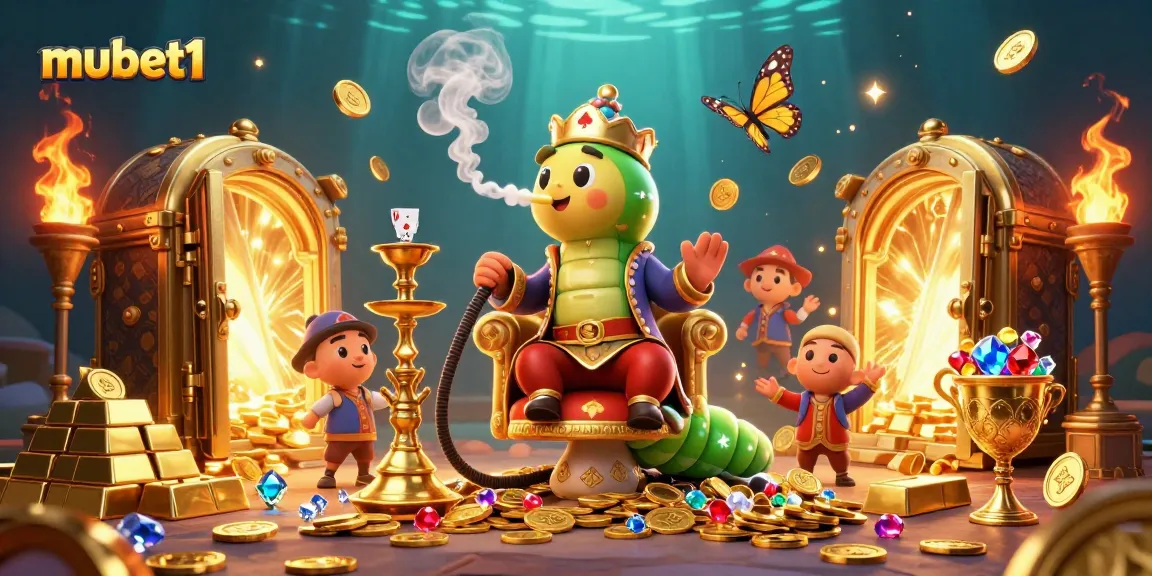 Mubet1 showcases an exhilarating gaming experience with vibrant characters amidst dazzling treasure and a unique atmosphere.