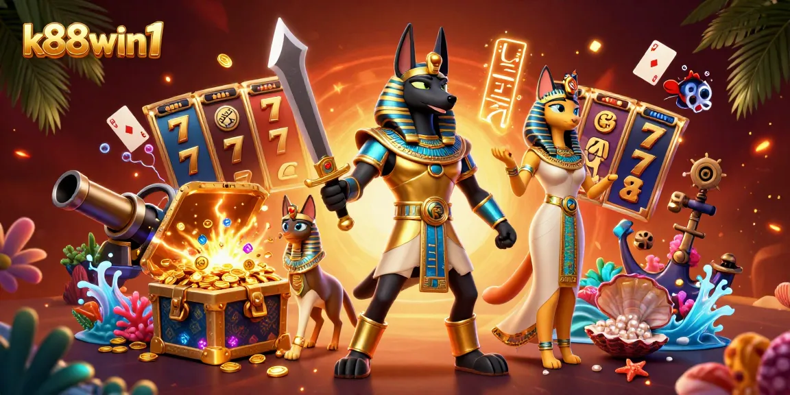 Experience thrilling gameplay at k88win1 in this vibrant 3D casino scene.