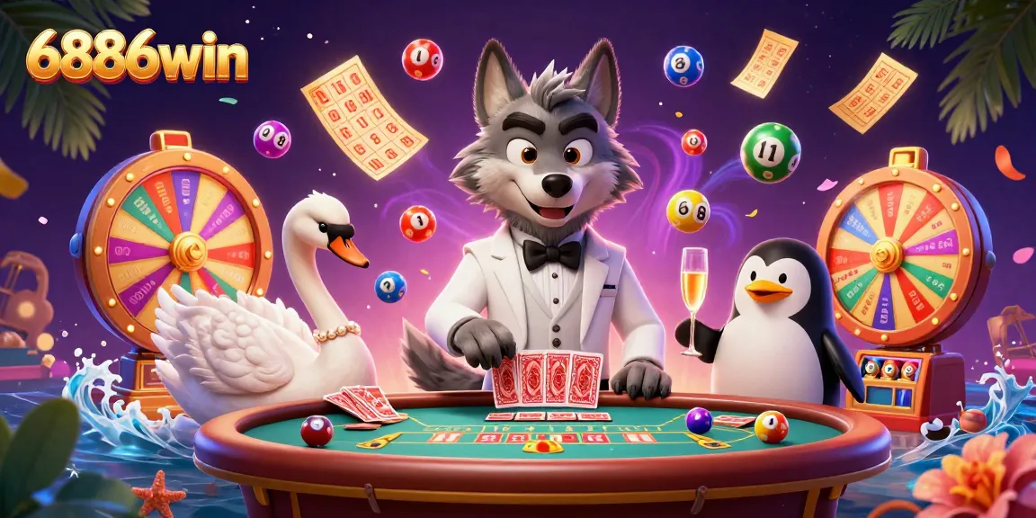 Experience thrilling gameplay with 6886win featuring vibrant characters at a casino table.