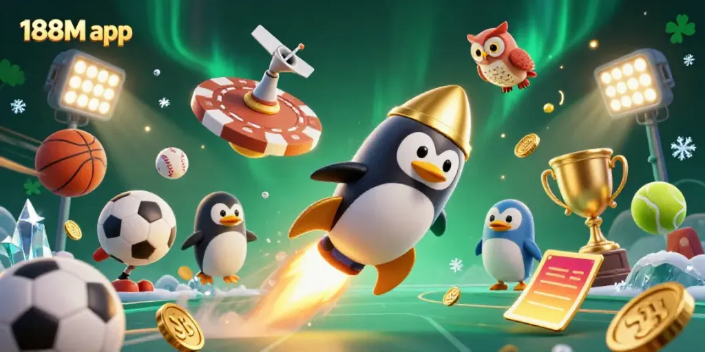 Experience the thrill of games at 188M app with its vibrant space-themed casino scene.