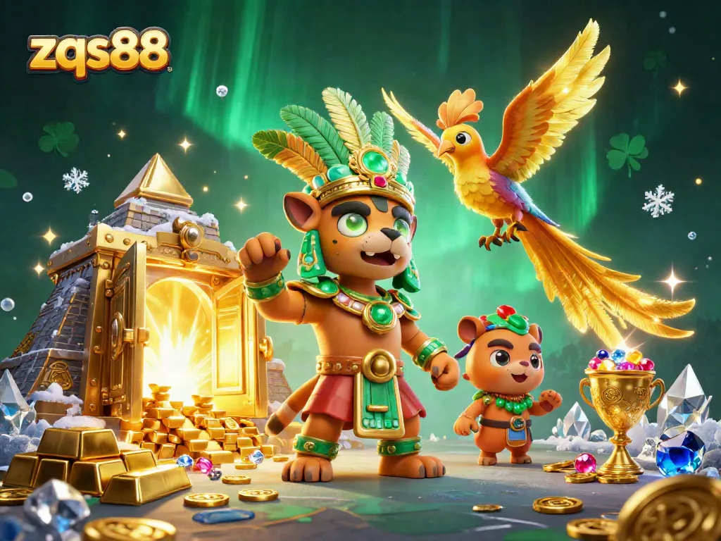 Engage in thrilling adventures with zqs88, featuring vibrant casino characters and elements in a dynamic scene.