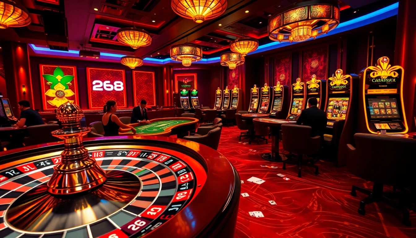 Experience the thrill of gambling at new88 with vibrant casino tables and engaging visuals.