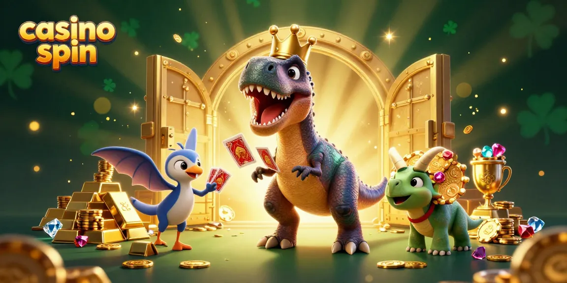 Engage in thrilling casino spin adventures with vibrant characters and golden treasures.