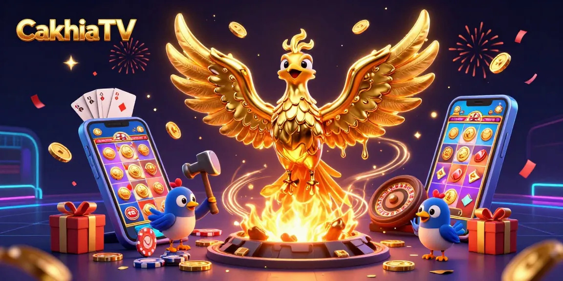 CakhiaTV offers an exciting blend of thrilling gambling elements, highlighted by a molten golden phoenix and vibrant casino games.