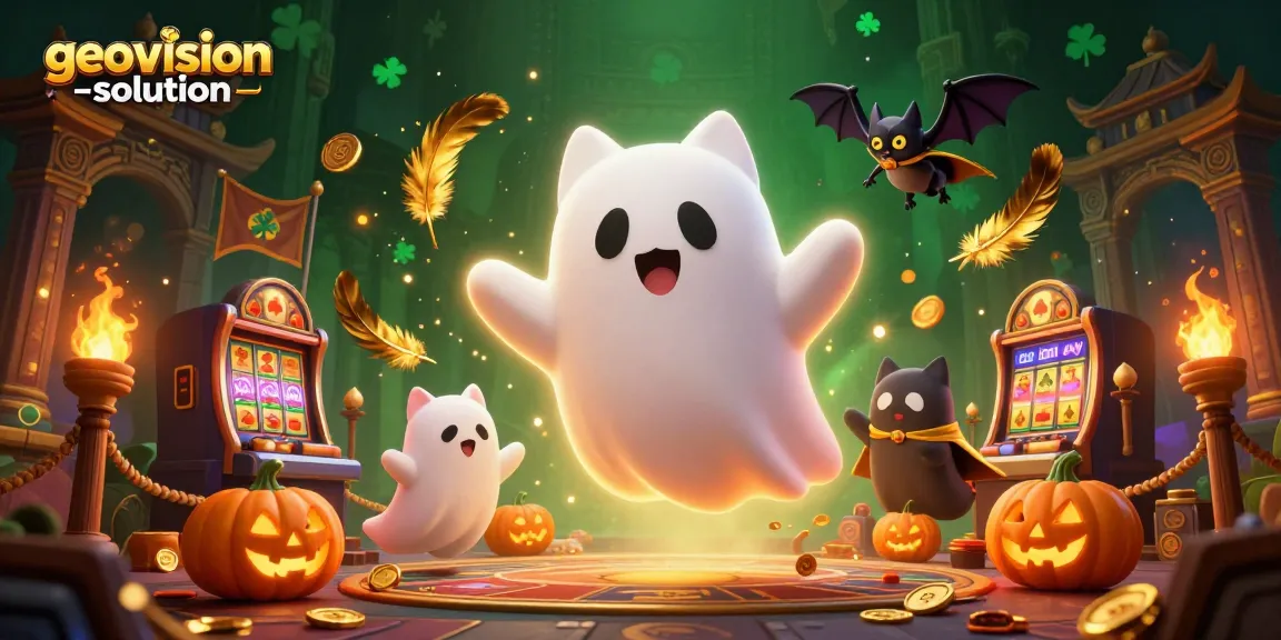 Winning strategies await at geovision-solution with a ghostly cat and golden bat in a haunted casino.
