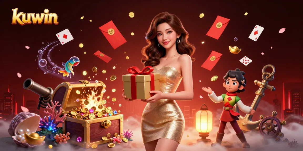 Experience the thrill of kuwin games with a festive launch featuring golden coins and festive decor.