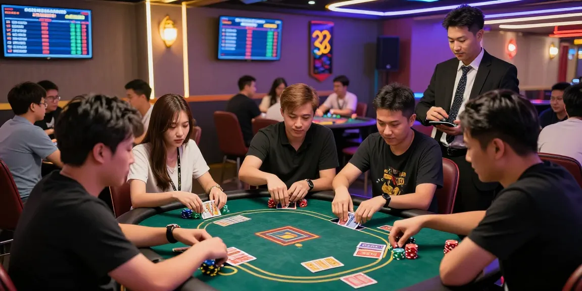 Players enjoying game bai doi thuong in an exciting casino atmosphere with vibrant lighting and engaging gameplay.