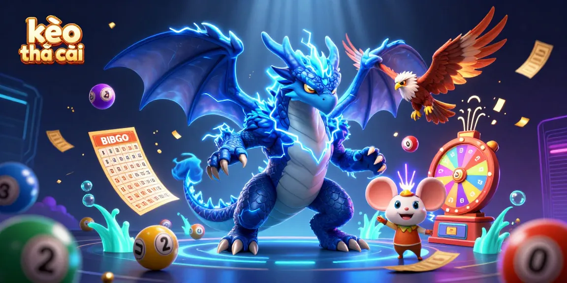 Engage with kèo nhà cái through dynamic gaming elements and vibrant characters in this thrilling illustration.
