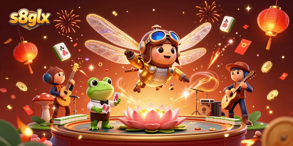 Experience the thrill of gaming at s8glx with vibrant casino elements and joyful characters.