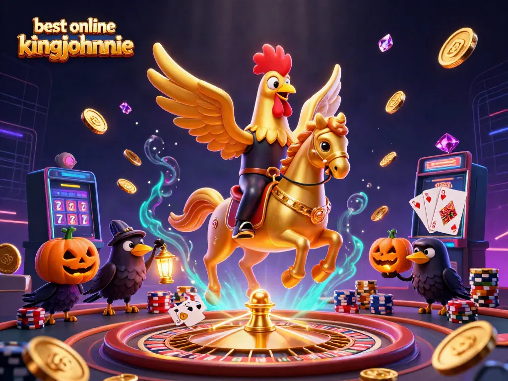 Experience the excitement of the best online blackjack kingjohnnie with a vibrant 3D casino scene.