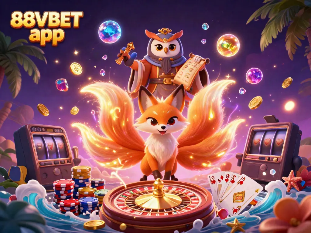 Experience thrilling gaming with the vibrant 88VBET app, featuring exciting characters and casino elements.