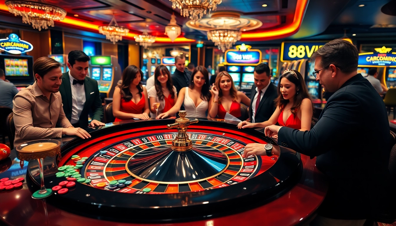 Players engaging in a thrilling roulette game at 68VIP casino.