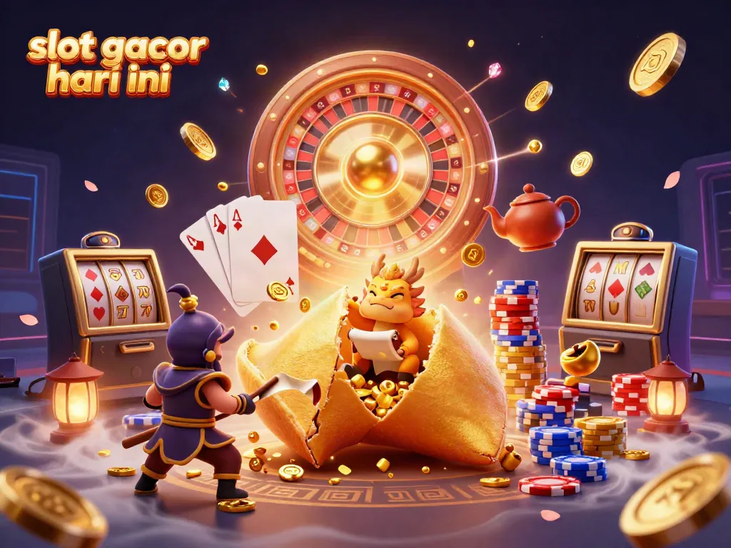 Experience slot gacor hari ini with vibrant, dynamic characters and casino elements in a rich 3D scene.