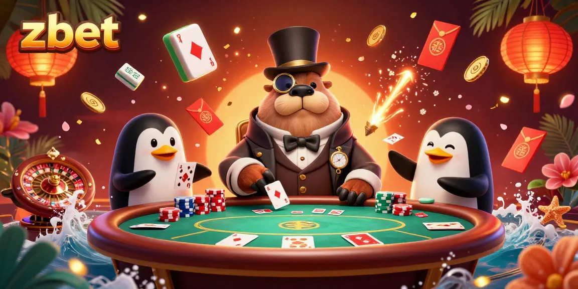 Engage in thrilling poker action with zbet's underwater players, featuring an animated walrus, penguin dealer, and bluffing pufferfish.