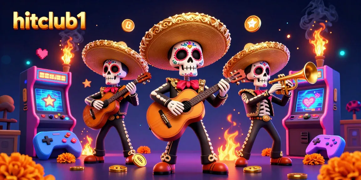 Hitclub1's vibrant gaming scene featuring mariachis and arcade elements for an engaging experience.