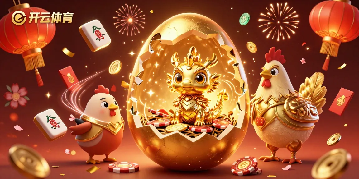 Experience excitement with 开云体育 in a vibrant 3D illustration featuring golden elements and dynamic gaming themes.