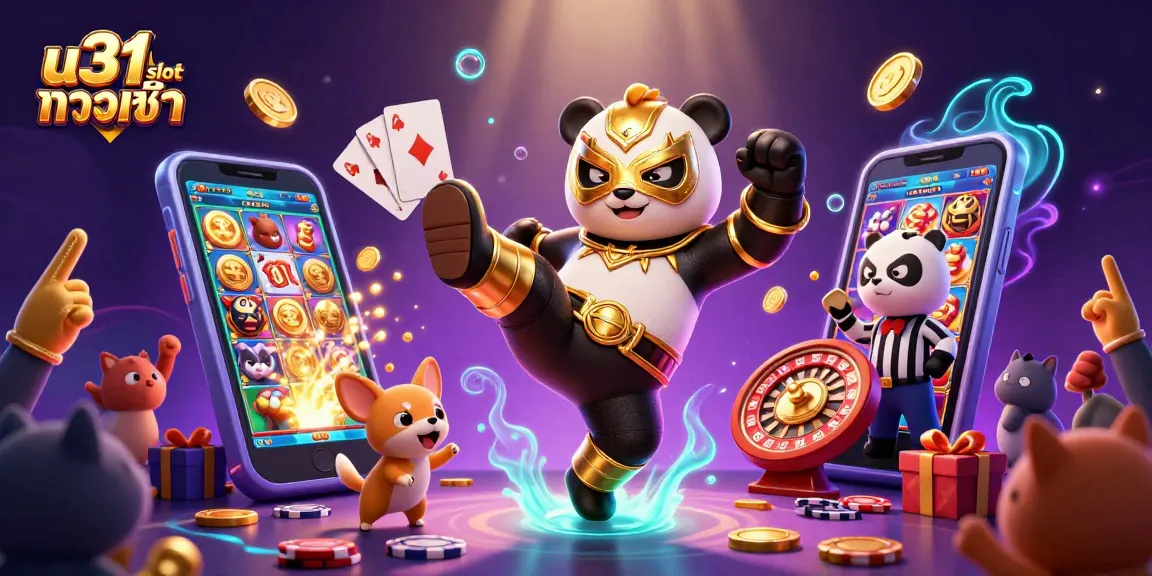 คาสิโน u31 slot ทางเข้า ที่มีหมีแพนด้านักมวยและผู้ตัดสินที่น่ารัก
